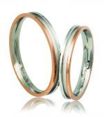 White gold & rose gold wedding rings 3mm  (code AB2r)